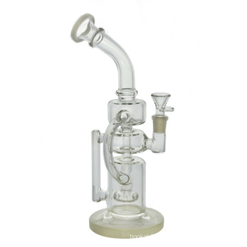 Pommeau de douche 2 Recyclers Bent Neck Glass Water Pipe for Smoking (ES-GB-450)